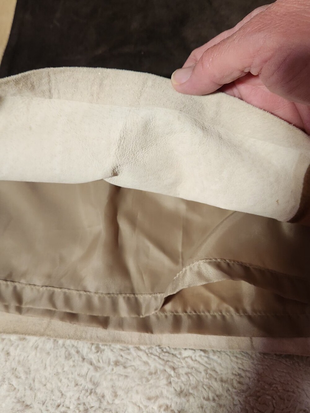 Vintage Alfani Suede Patchwork Mini Skirt 4 Boho Y2K Earthtone Leather A-Line - Picture 6 of 10